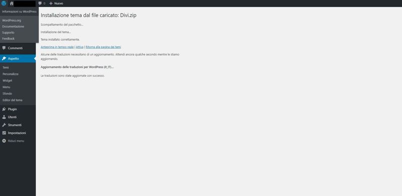 WeMaxe Installare Tema Divi in WordPress