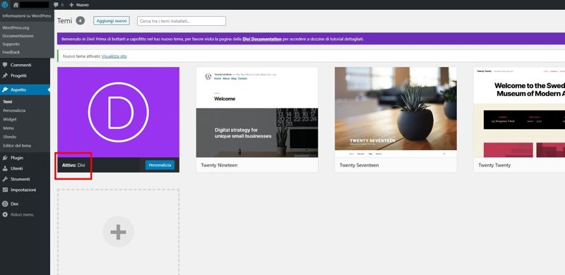 WeMaxe Installare Tema Divi in WordPress